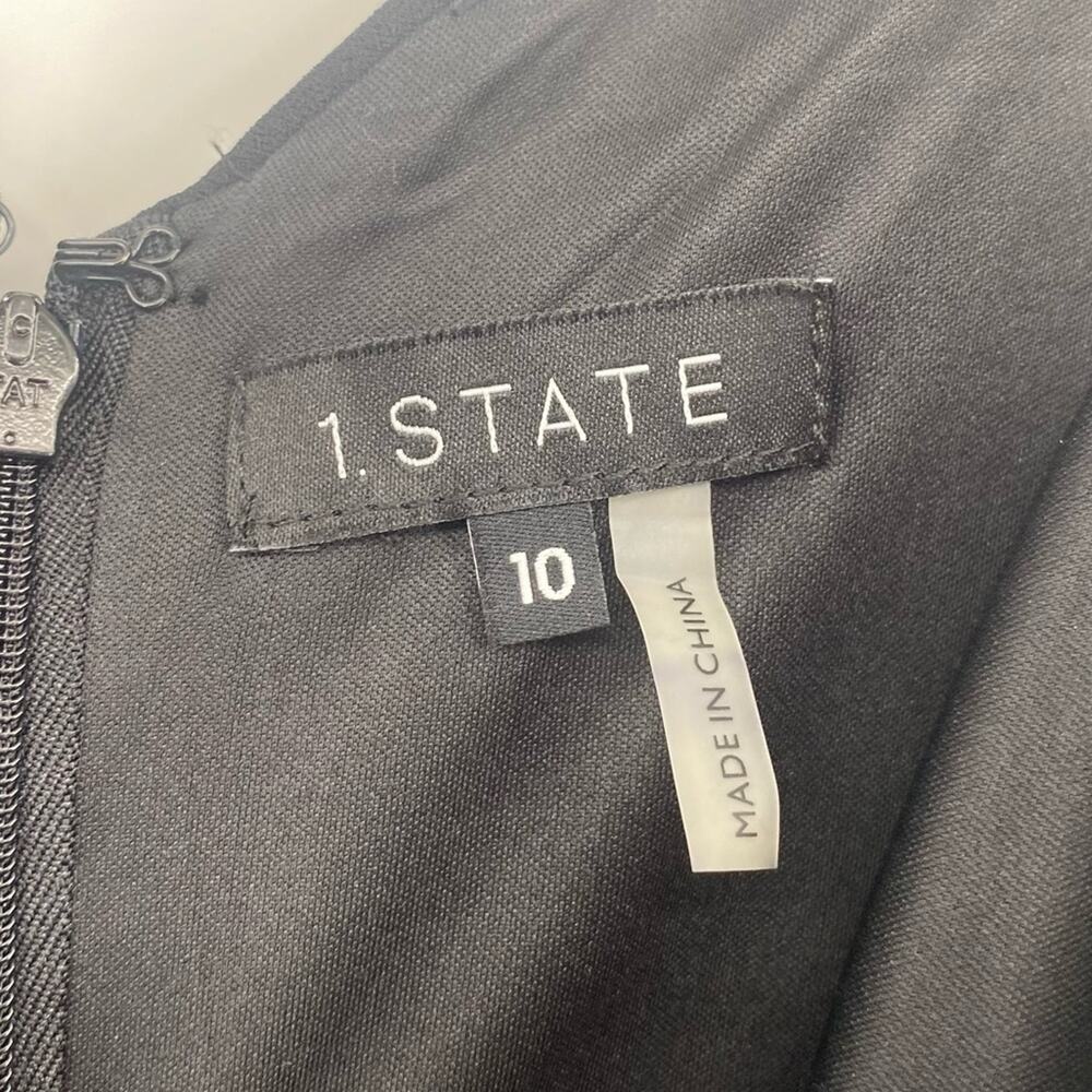 1.STATE Black Sugar Plum Dress Ruffle Hem Adjustable Straps NWT Size 10 - Picture 6 of 8